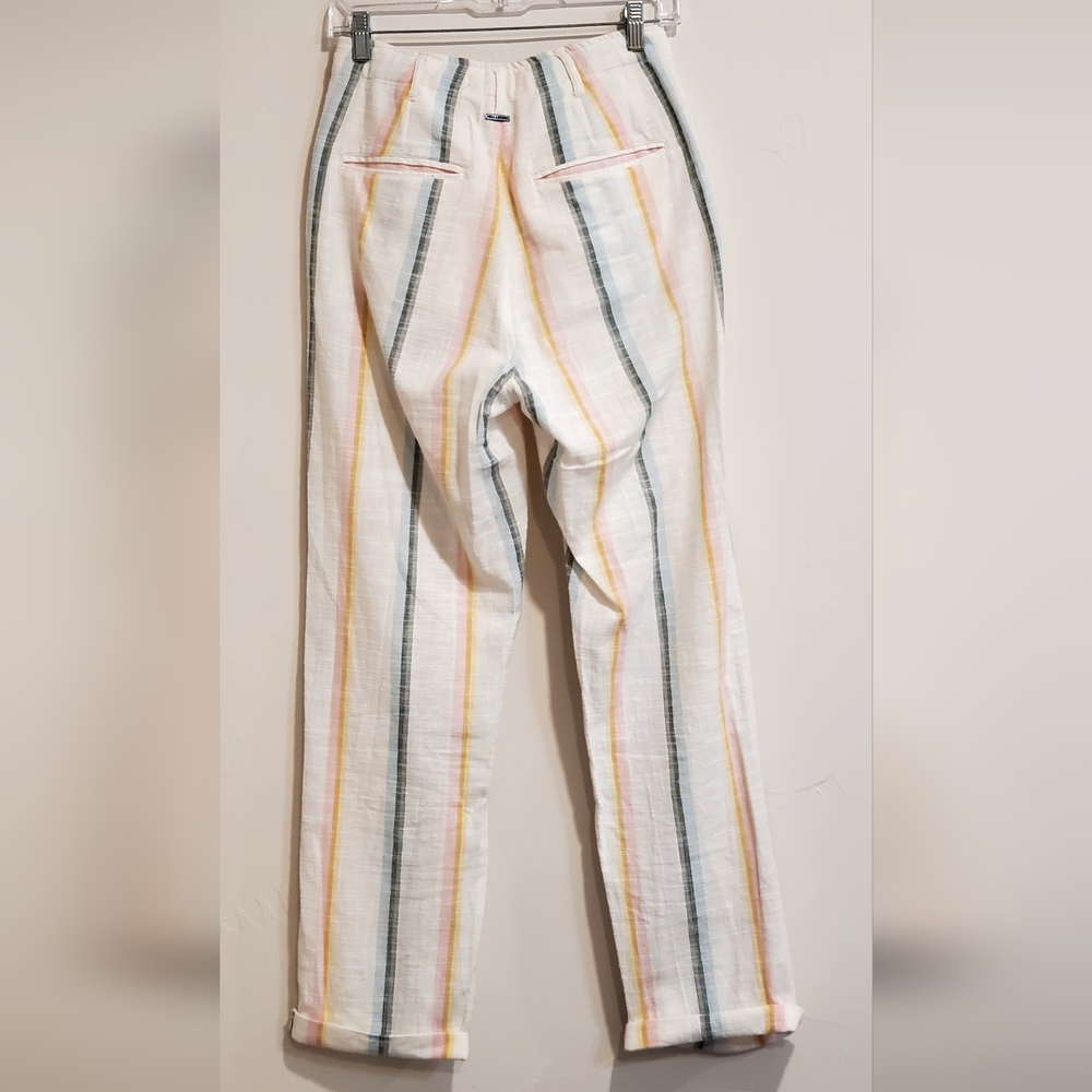 BillaBong+Salty Blonde New Moves Gauzy Cotton White/Stripes Pants, 26, Like New - Picture 8 of 16